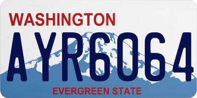 WA license plate AYR6064