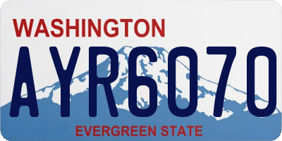 WA license plate AYR6070