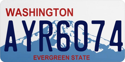 WA license plate AYR6074
