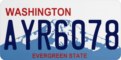WA license plate AYR6078