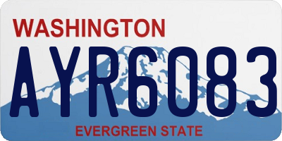 WA license plate AYR6083