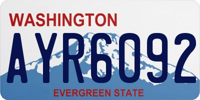 WA license plate AYR6092