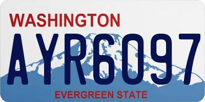WA license plate AYR6097