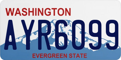 WA license plate AYR6099