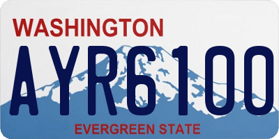 WA license plate AYR6100