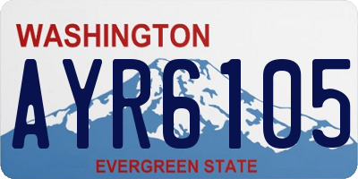 WA license plate AYR6105