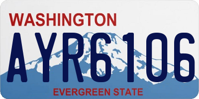 WA license plate AYR6106