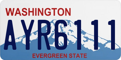 WA license plate AYR6111