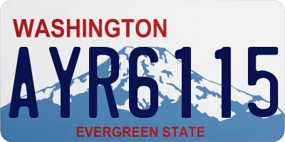 WA license plate AYR6115