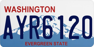 WA license plate AYR6120