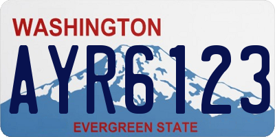 WA license plate AYR6123