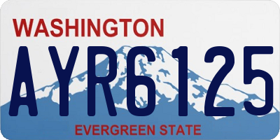 WA license plate AYR6125