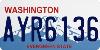 WA license plate AYR6136