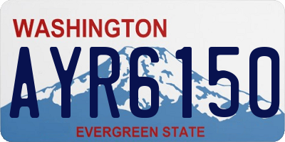 WA license plate AYR6150