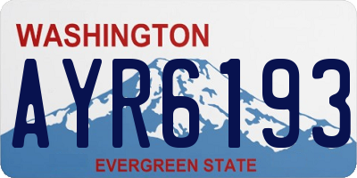 WA license plate AYR6193