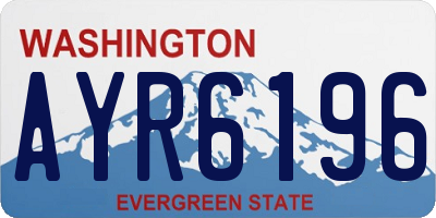 WA license plate AYR6196