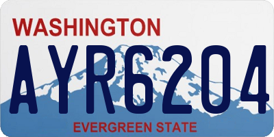 WA license plate AYR6204