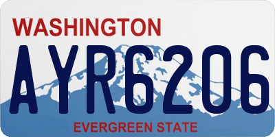 WA license plate AYR6206
