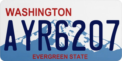WA license plate AYR6207