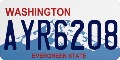 WA license plate AYR6208