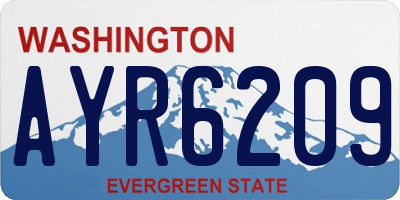 WA license plate AYR6209