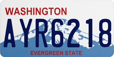WA license plate AYR6218