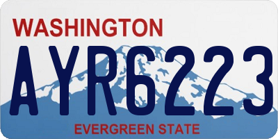 WA license plate AYR6223