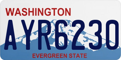 WA license plate AYR6230