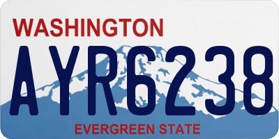 WA license plate AYR6238