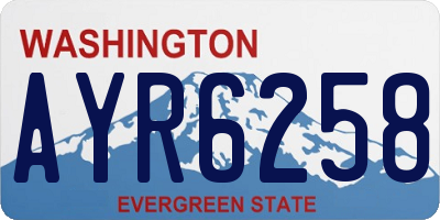 WA license plate AYR6258