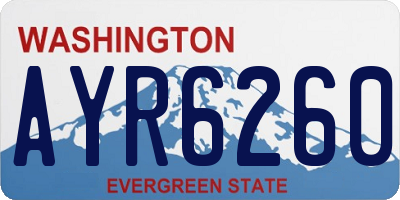 WA license plate AYR6260