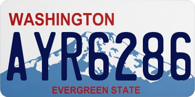 WA license plate AYR6286