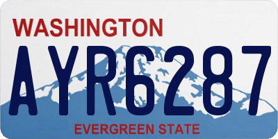WA license plate AYR6287