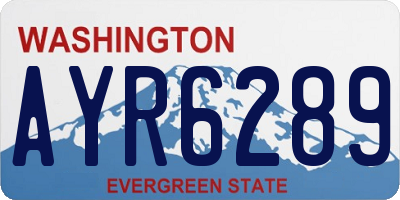 WA license plate AYR6289