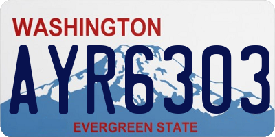 WA license plate AYR6303