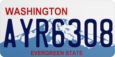WA license plate AYR6308