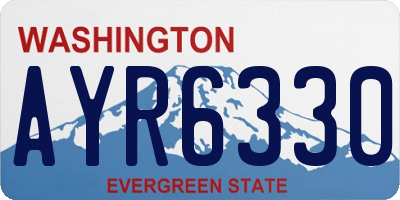 WA license plate AYR6330