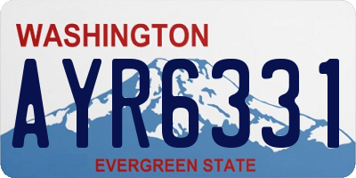 WA license plate AYR6331