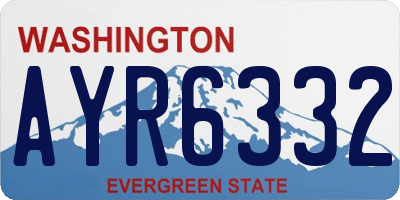 WA license plate AYR6332