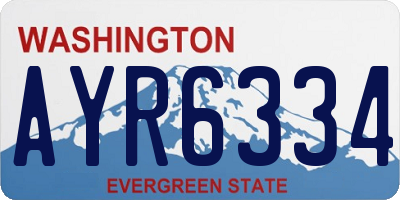 WA license plate AYR6334