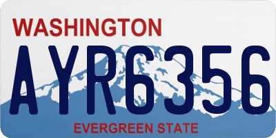 WA license plate AYR6356