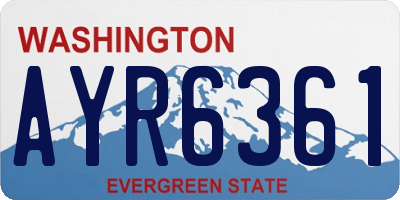 WA license plate AYR6361