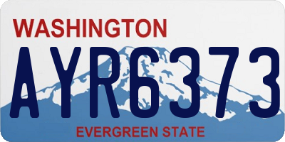 WA license plate AYR6373