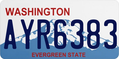 WA license plate AYR6383