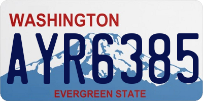 WA license plate AYR6385