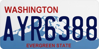 WA license plate AYR6388