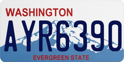 WA license plate AYR6390