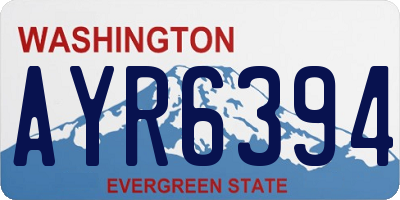 WA license plate AYR6394