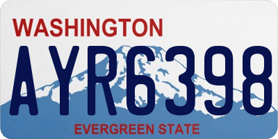 WA license plate AYR6398