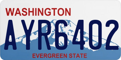 WA license plate AYR6402